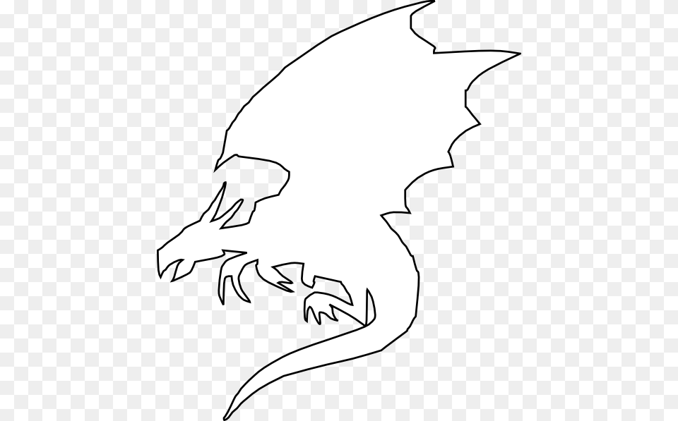 White Dragon Silhouette Dragon Clip Art, Electronics, Hardware Free Png Download