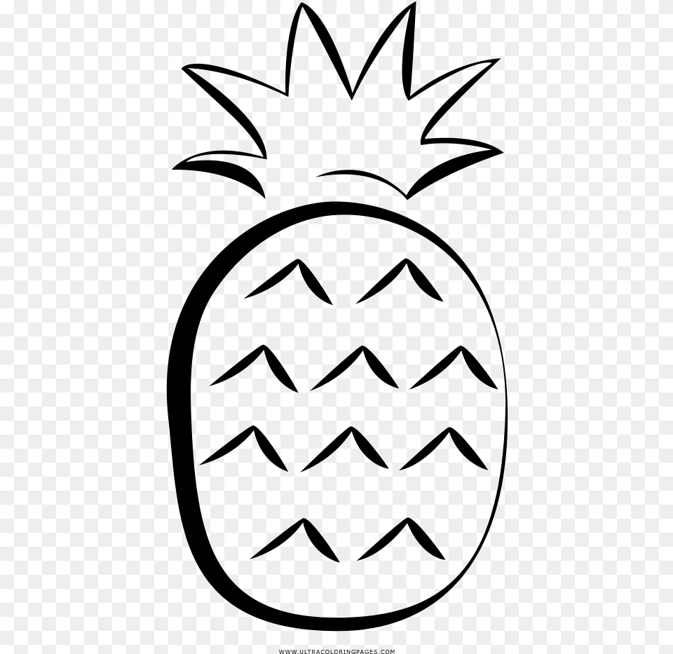 White Drawing Pineapple Svg Library Pineapple Drawing Animation, Gray Free Png