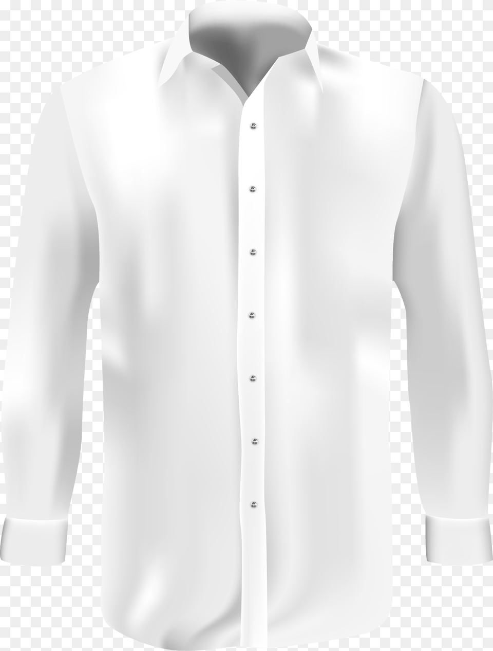 White Dress Shirt Long Sleeved T Shirt, Clothing, Dress Shirt, Long Sleeve, Sleeve Free Png