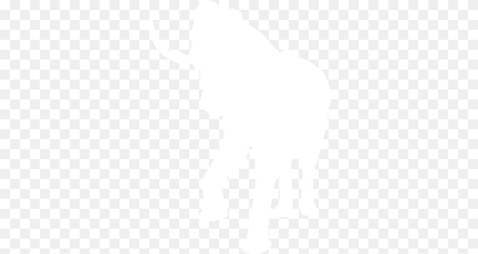 White Elephant 2 Icon White Animal Icons Indian Elephant, Silhouette, Person, Mammal, Wildlife Png