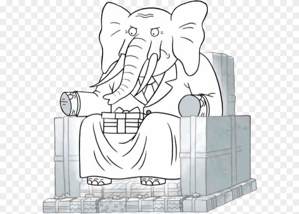White Elephant Regular Show White Elephant, Art, Drawing, Furniture, Face Free Png Download