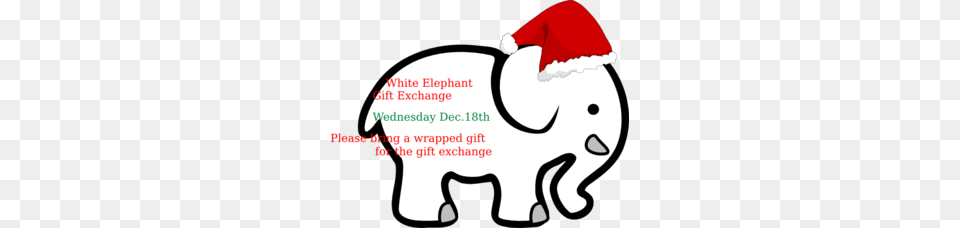 White Elephant With Red Bow Clip Art, Animal, Mammal, Wildlife, Nature Png