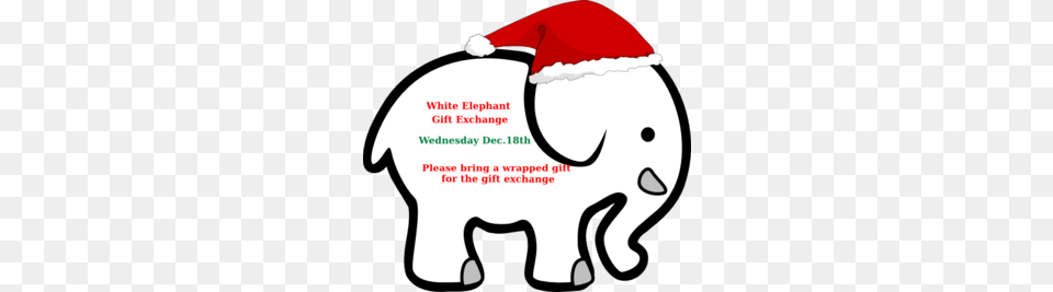 White Elephant With Red Bow Clip Art, Baby, Person, Animal, Mammal Free Png Download