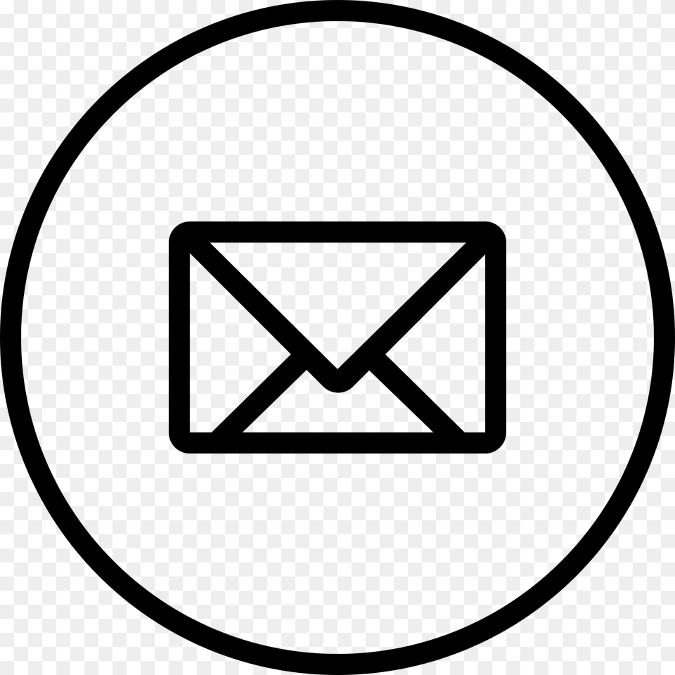 White Email Round Icon, Gray Png Image