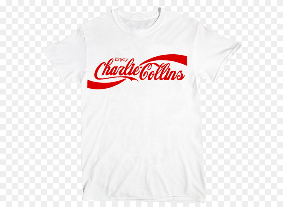 White Enjoy Tee Levi Shirt Dames Wit, Clothing, T-shirt, Beverage, Coke Free Transparent Png