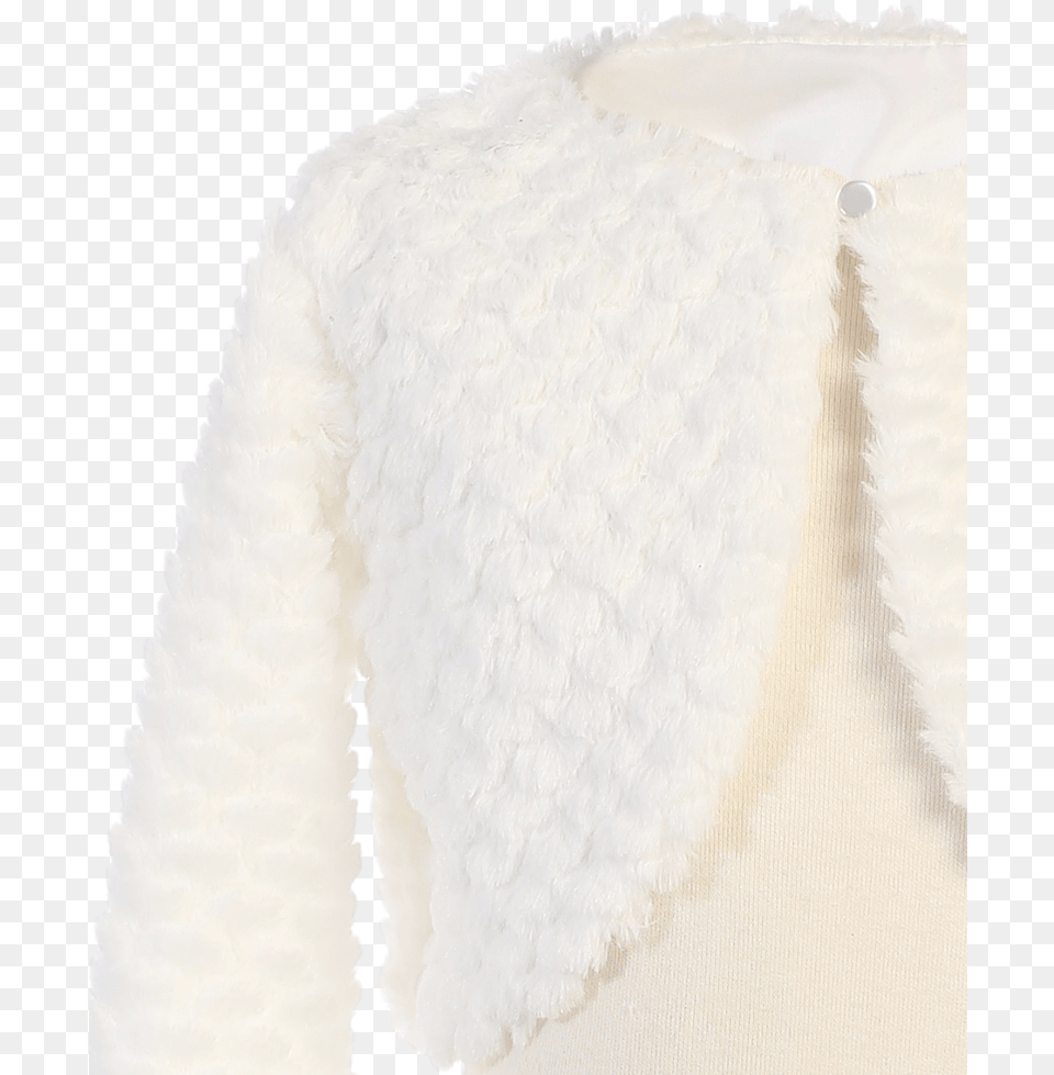 White Faux Fur Girls Bolero Jacket For Occasion Wear, Clothing, Knitwear, Sweater Free Transparent Png