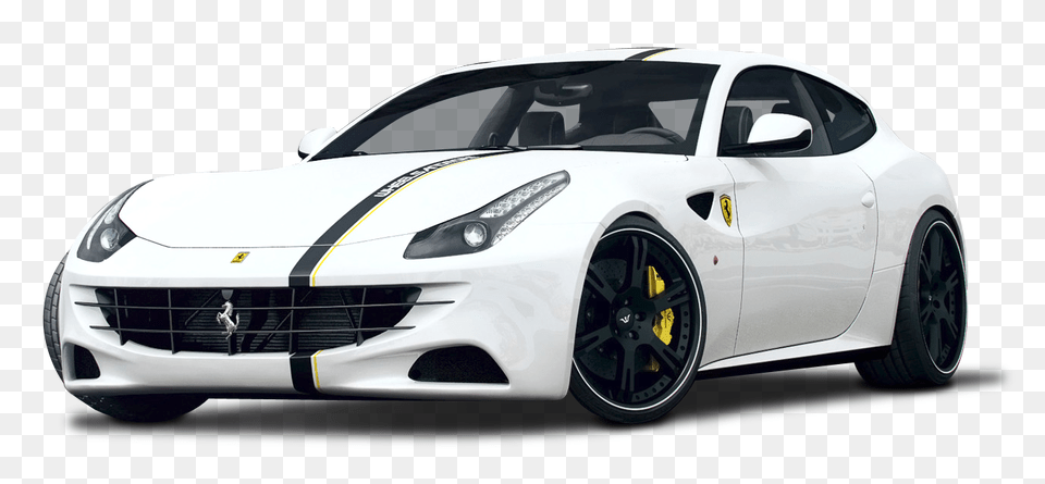White Ferrari Ff Car Sport Car White Background, Alloy Wheel, Vehicle, Transportation, Tire Png Image
