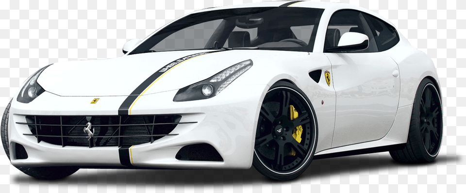 White Ferrari Ff Car Image Sports Car White Background, Alloy Wheel, Car Wheel, Machine, Spoke Png
