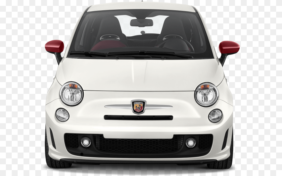White Fiat Fiat 500 Abarth Front View, Car, Transportation, Vehicle, Windshield Png Image