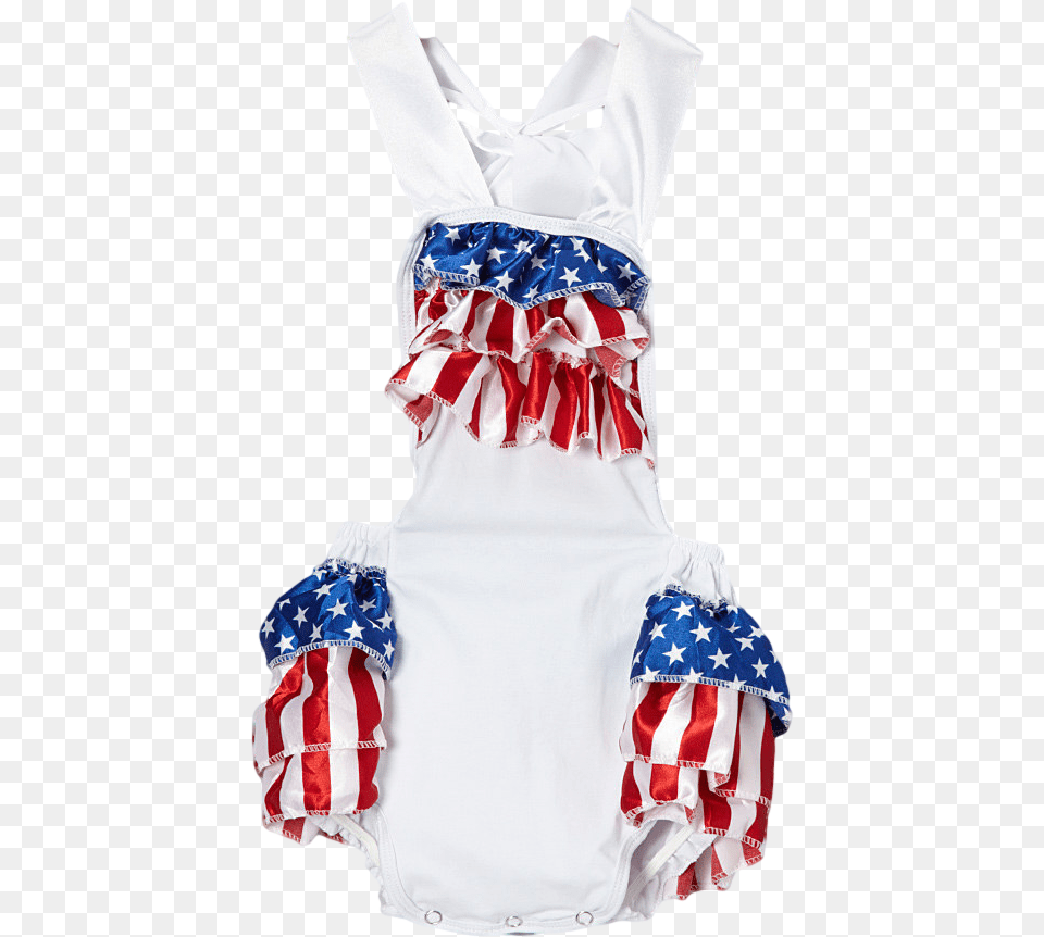 White Flag 4th Of July Bubble Romper Day Dress, Blouse, Clothing, Person, Swimwear Free Png Download