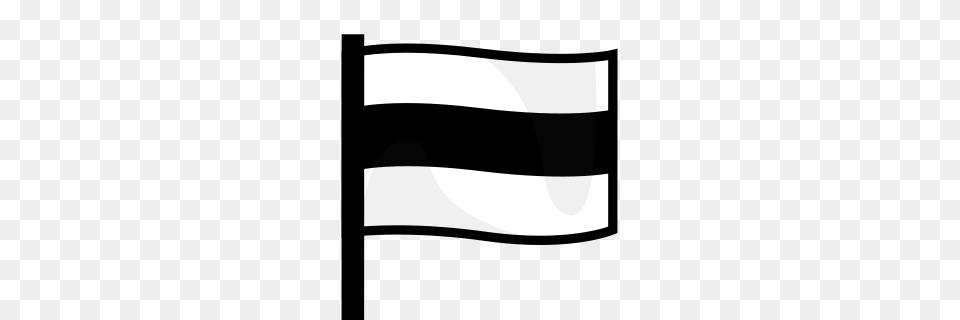 White Flag With Horizontal Middle Black Stripe Emojidex, Road, Tarmac, Mailbox Png Image
