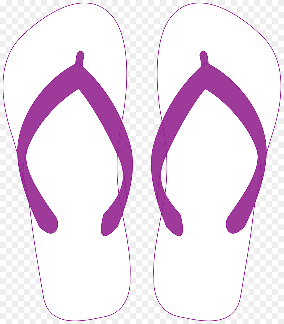 White Flip Flops With Purple Straps Clipart, Clothing, Flip-flop, Footwear Free Png