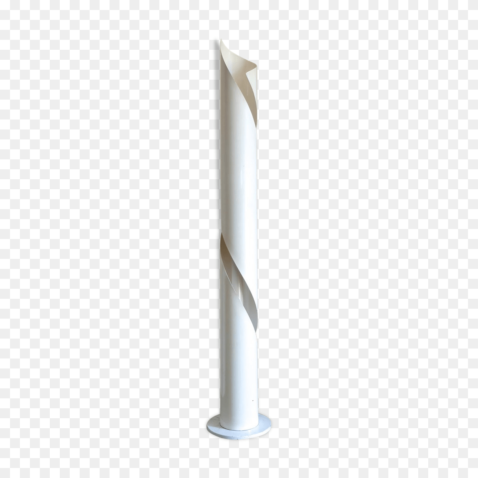 White Floor Lamp In Twisted Metal Early, Cylinder, Paper Png