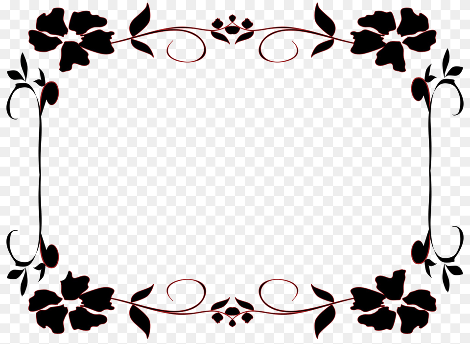 White Floral Border Transparent Image Free Png