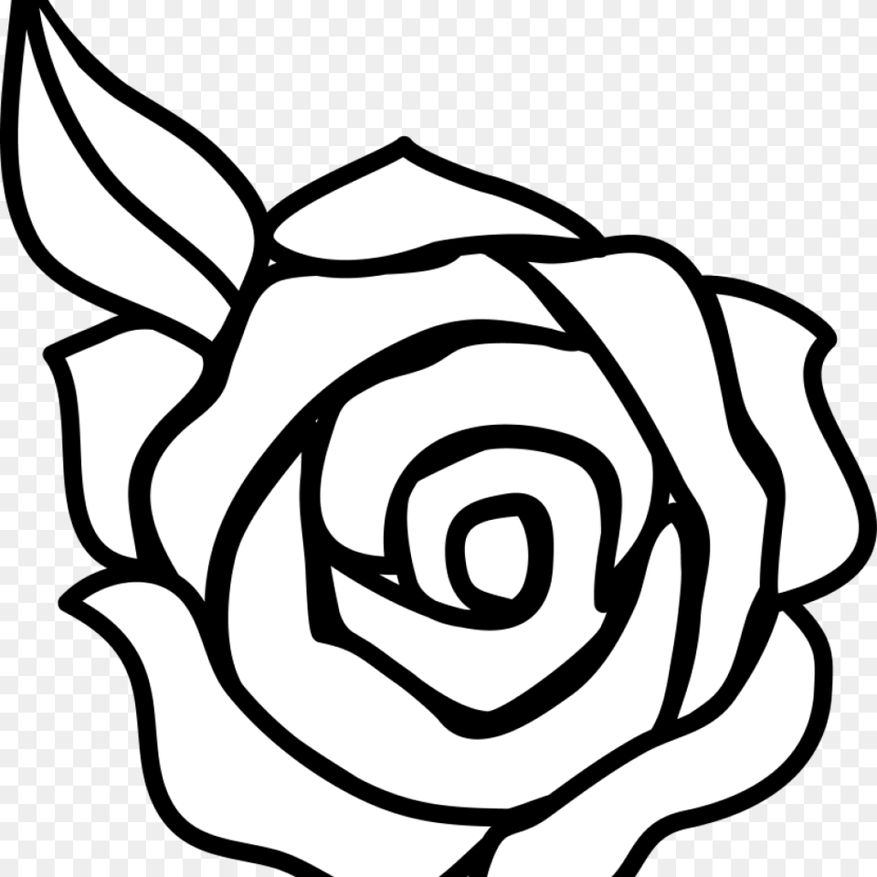 White Flower Clipart Flower Black And White Rose Flower Simple Easy Drawing Of Roses, Plant, Baby, Person Free Png