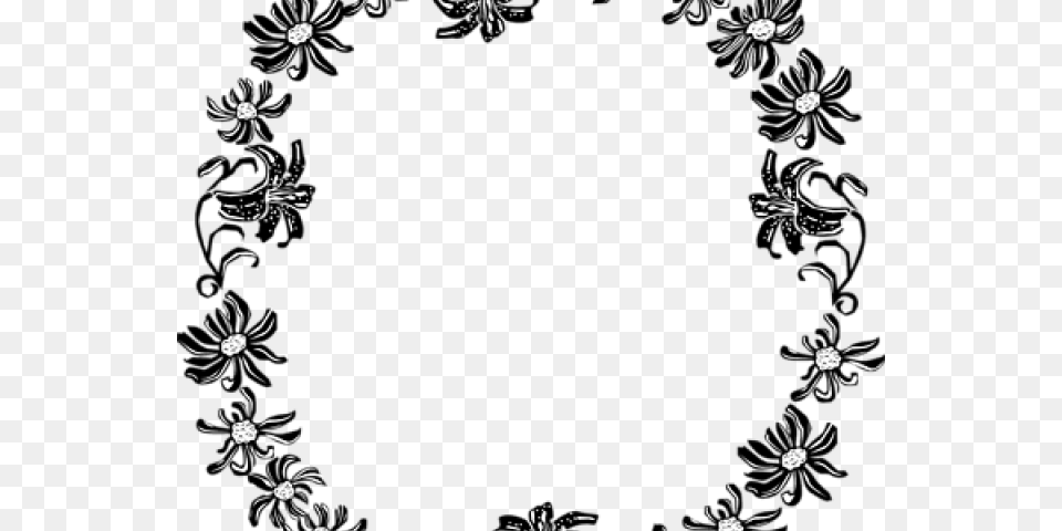 White Flower Clipart Flower Design Black And White Floral Border, Graphics, Art, Floral Design, Pattern Png