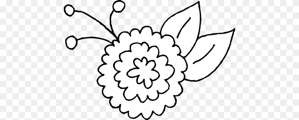 White Flower Clipart Sketch, Stencil, Dahlia, Plant, Person Free Png Download