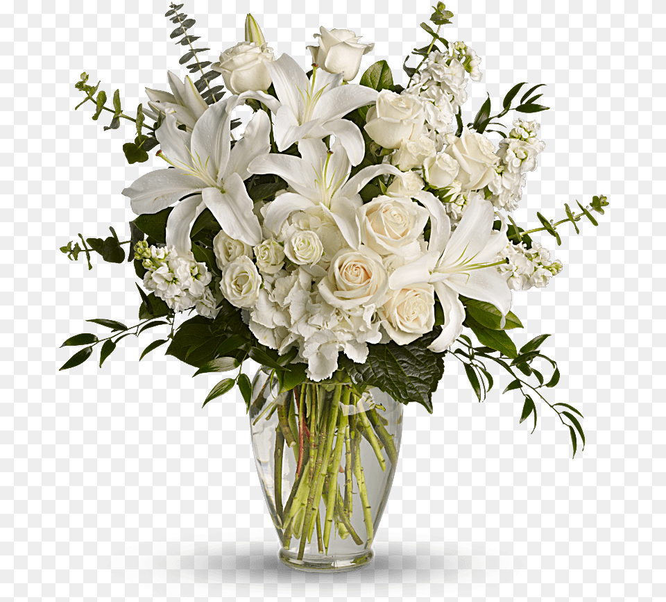 White Flower Vase, Flower Arrangement, Flower Bouquet, Plant, Art Png