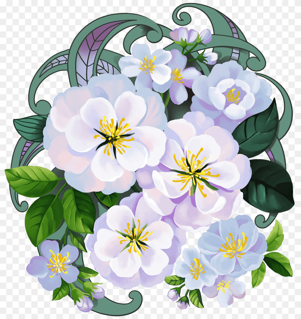 White Flowers Clipart, Art, Floral Design, Flower, Graphics Png Image