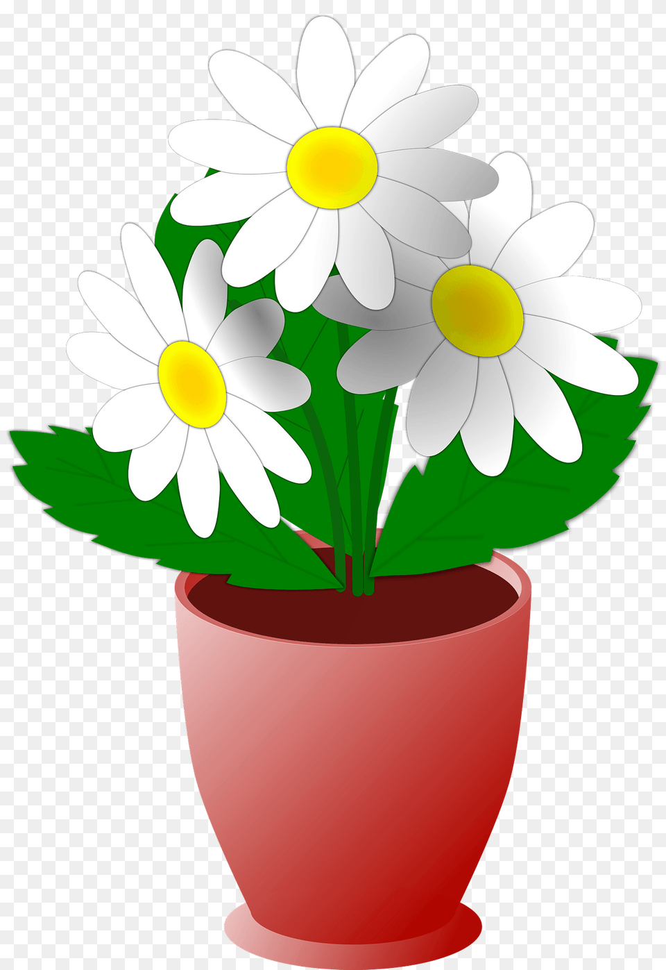 White Flowers In A Brown Pot Clipart, Daisy, Flower, Plant, Potted Plant Free Transparent Png