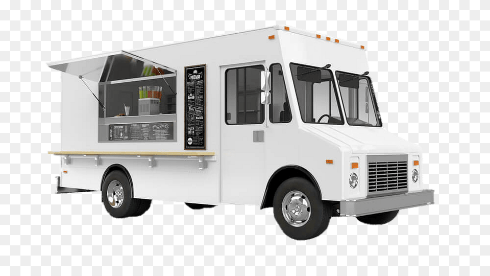 White Food Truck, Transportation, Vehicle, Moving Van, Van Free Transparent Png