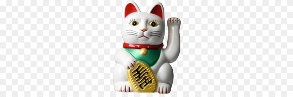 White Fortune Cat, Figurine, Animal, Snowman, Snow Free Png