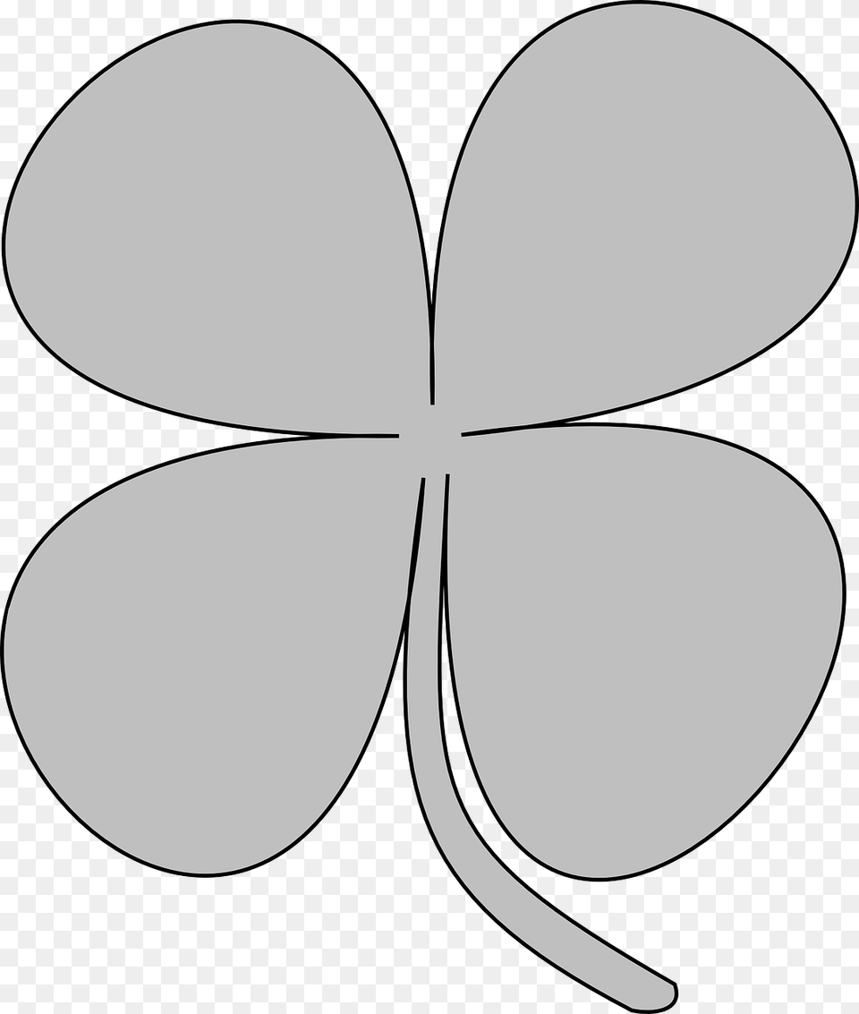 White Four Leaf Clover, Stencil, Plant, Astronomy, Moon Free Transparent Png