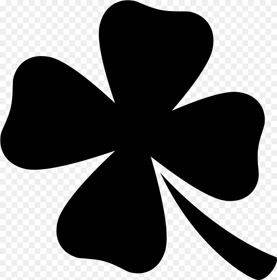 White Four Leaf Clover, Gray Png