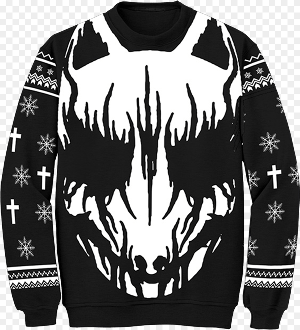 White Fox Ugly Holiday Sweater Babymetal Fox God Sweater, Sweatshirt, Clothing, Hoodie, Knitwear Free Png Download