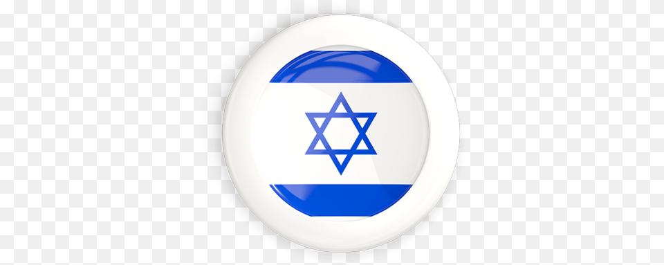 White Framed Round Button Israeli Flag Button, Symbol, Toy, Frisbee Png Image