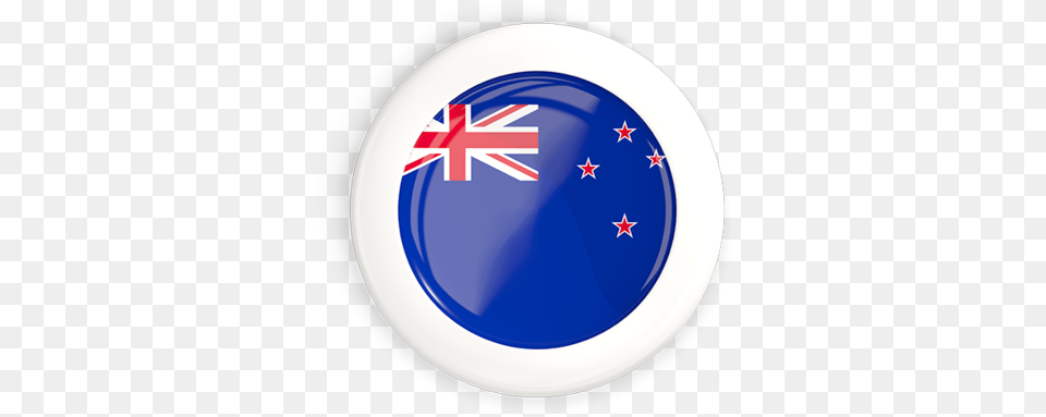 White Framed Round Button New Zealand Flag, Frisbee, Toy Free Png