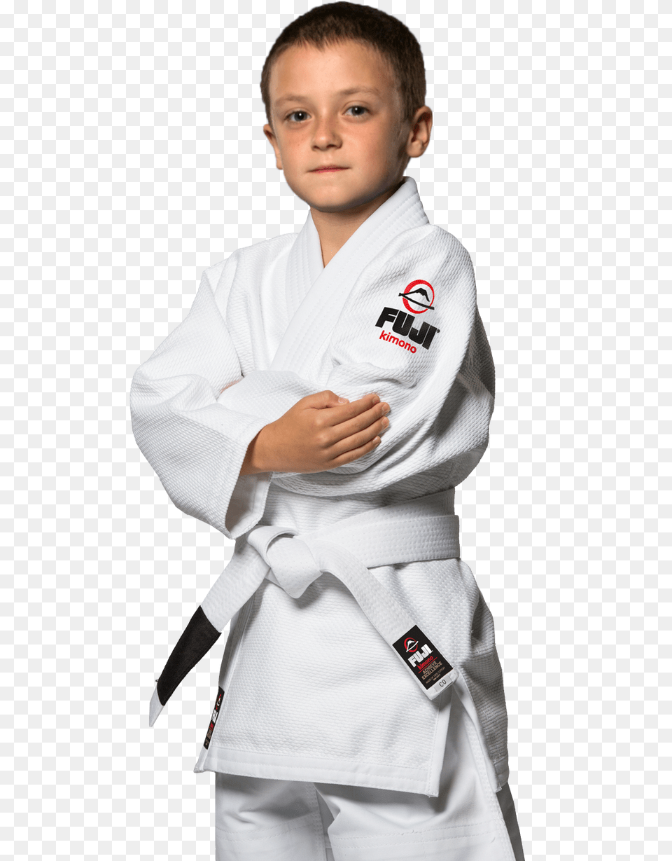 White Fuji Kids Youth Childrens All Around Brazilian Fuji Sports, Boy, Person, Martial Arts, Male Png Image