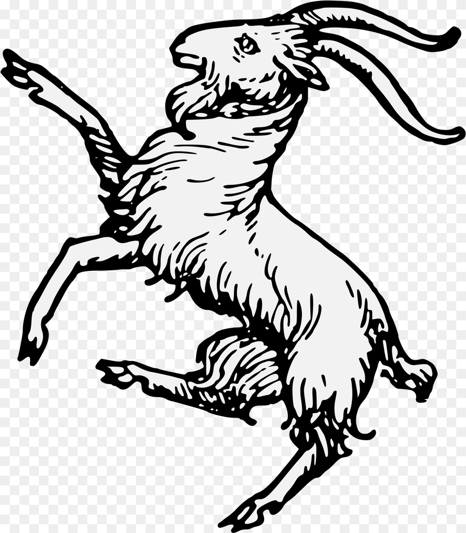White Goat Coat Of Arms, Stencil, Animal, Dinosaur, Reptile Free Png