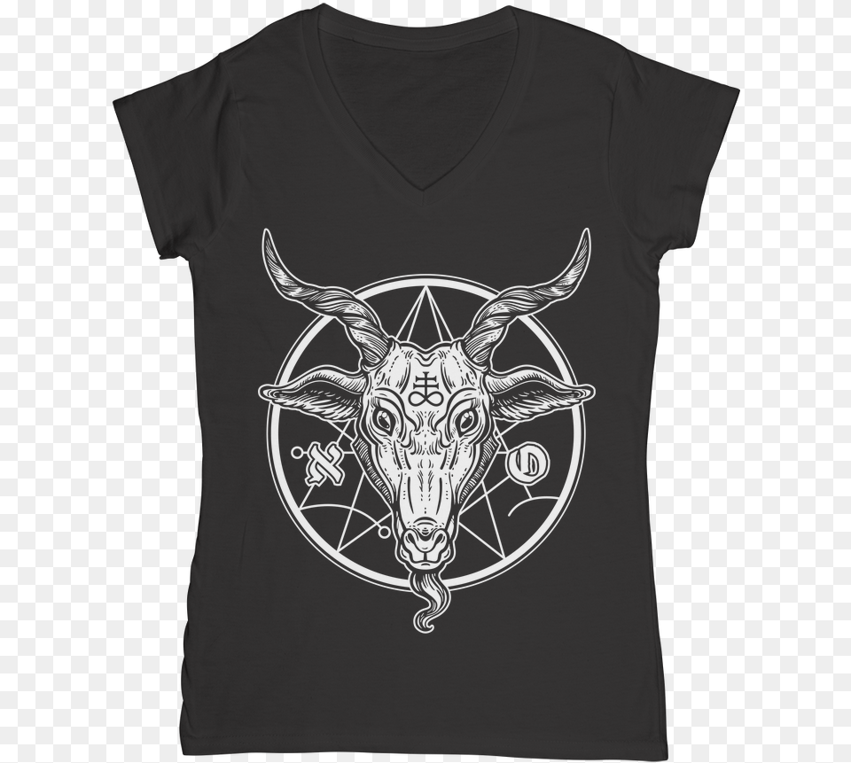 White Goat Head Classic Women39s V Neck T Shirt Reptile, T-shirt, Clothing, Adult, Person Free Transparent Png