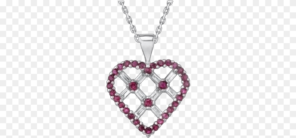 White Gold 096ctw Diamond And Ruby Pendant With, Accessories, Jewelry, Necklace, Gemstone Free Transparent Png