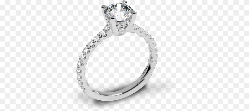 White Gold A Jaffe Me1853q Classics Diamond Engagement Ring Engagement Ring, Accessories, Jewelry, Silver, Gemstone Free Png Download