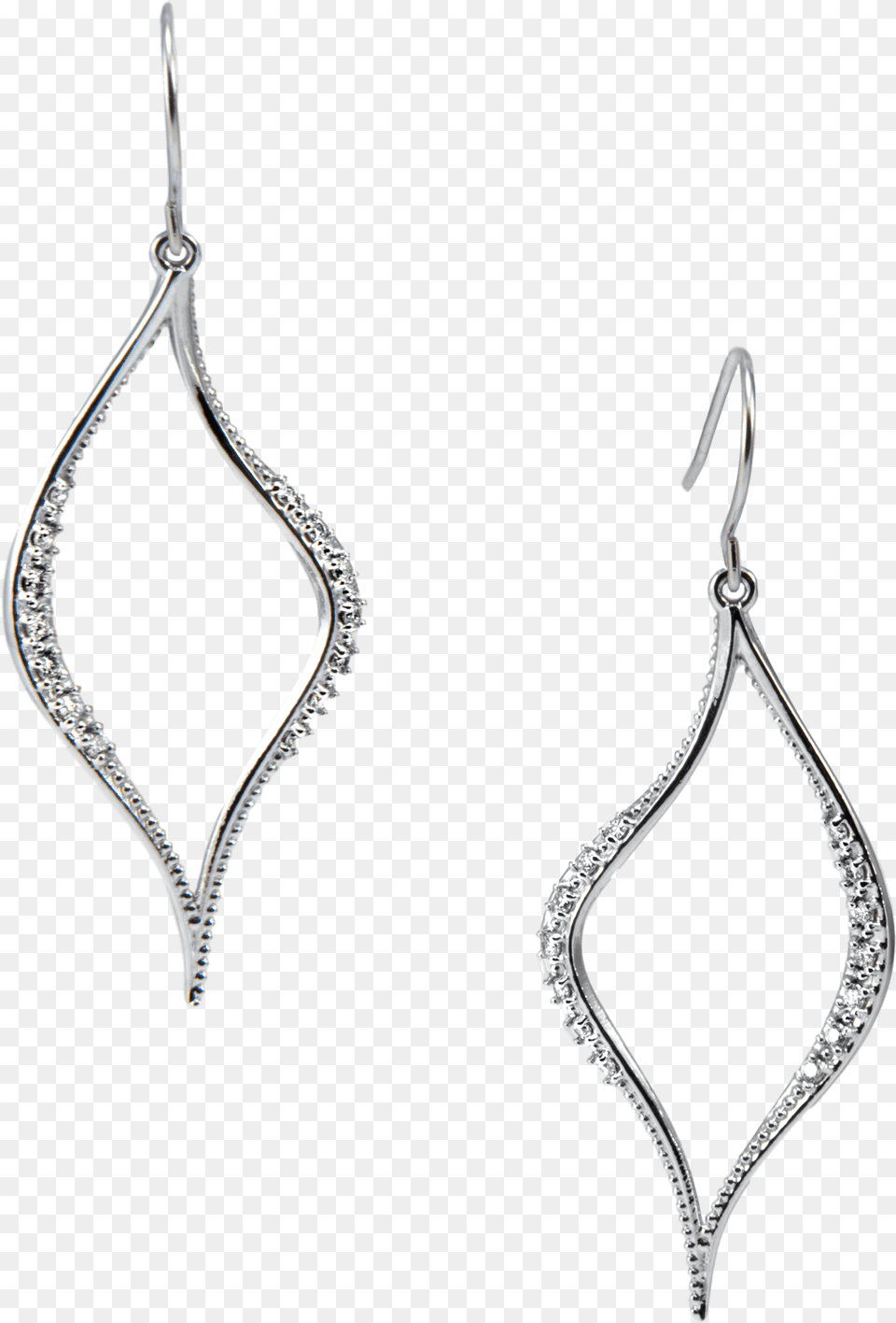 White Gold And Diamond Open Shape Earrings Earrings, Accessories, Earring, Jewelry, Necklace Free Png Download