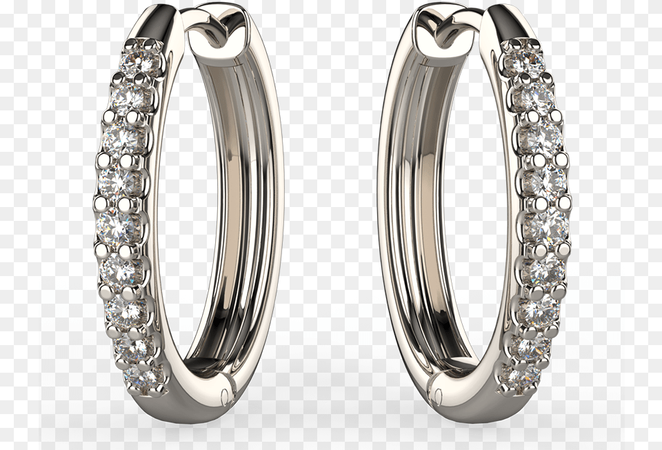 White Gold Classic Hoop Diamond Earrings Earrings, Accessories, Gemstone, Jewelry, Platinum Png Image
