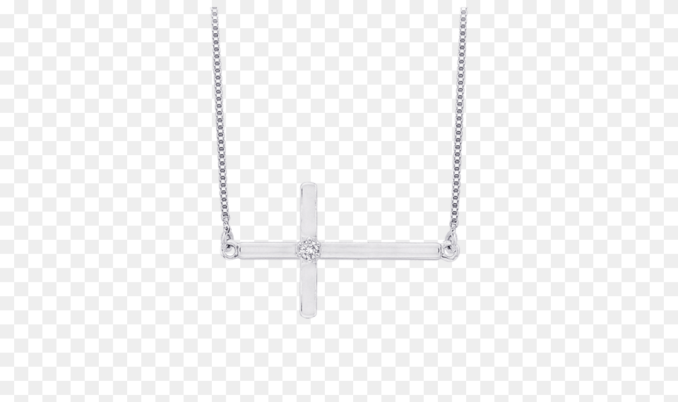 White Gold Ct Diamond Cross Pendant With Chain, Page, Text Free Transparent Png