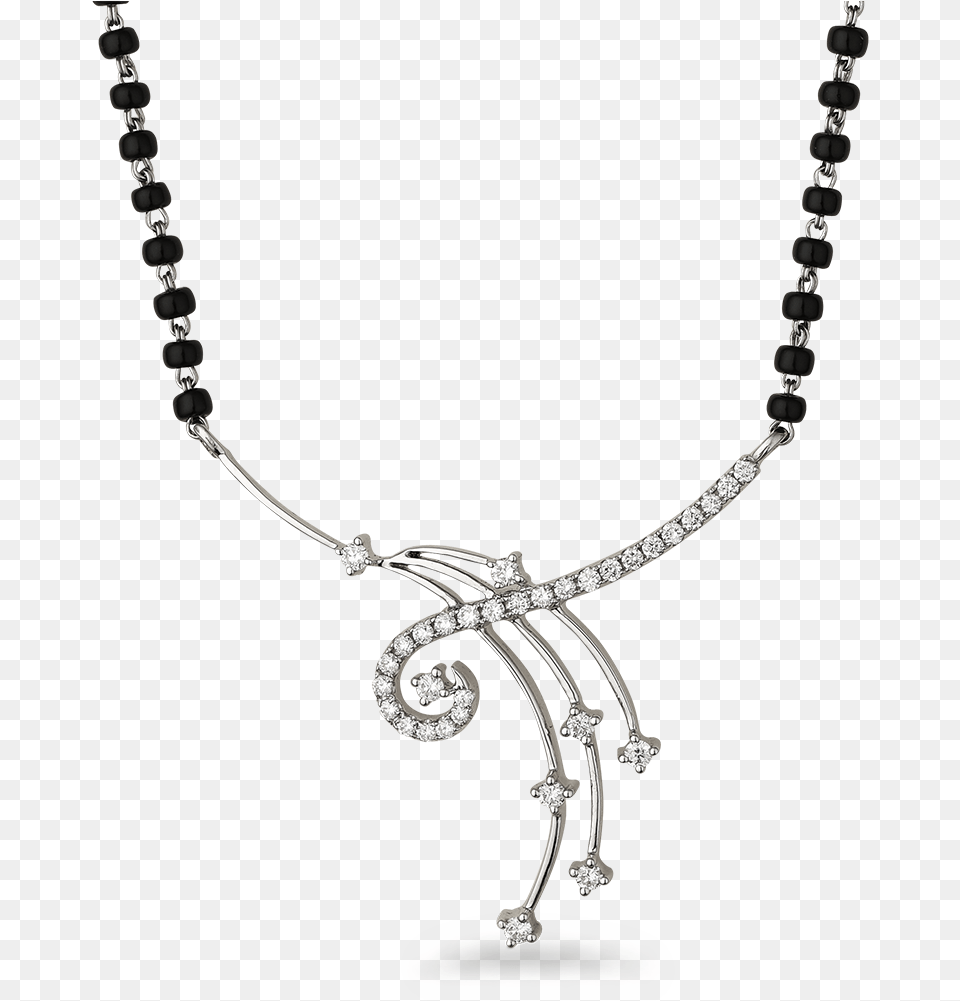 White Gold Diamond Mangalsutra, Accessories, Gemstone, Jewelry, Necklace Png Image