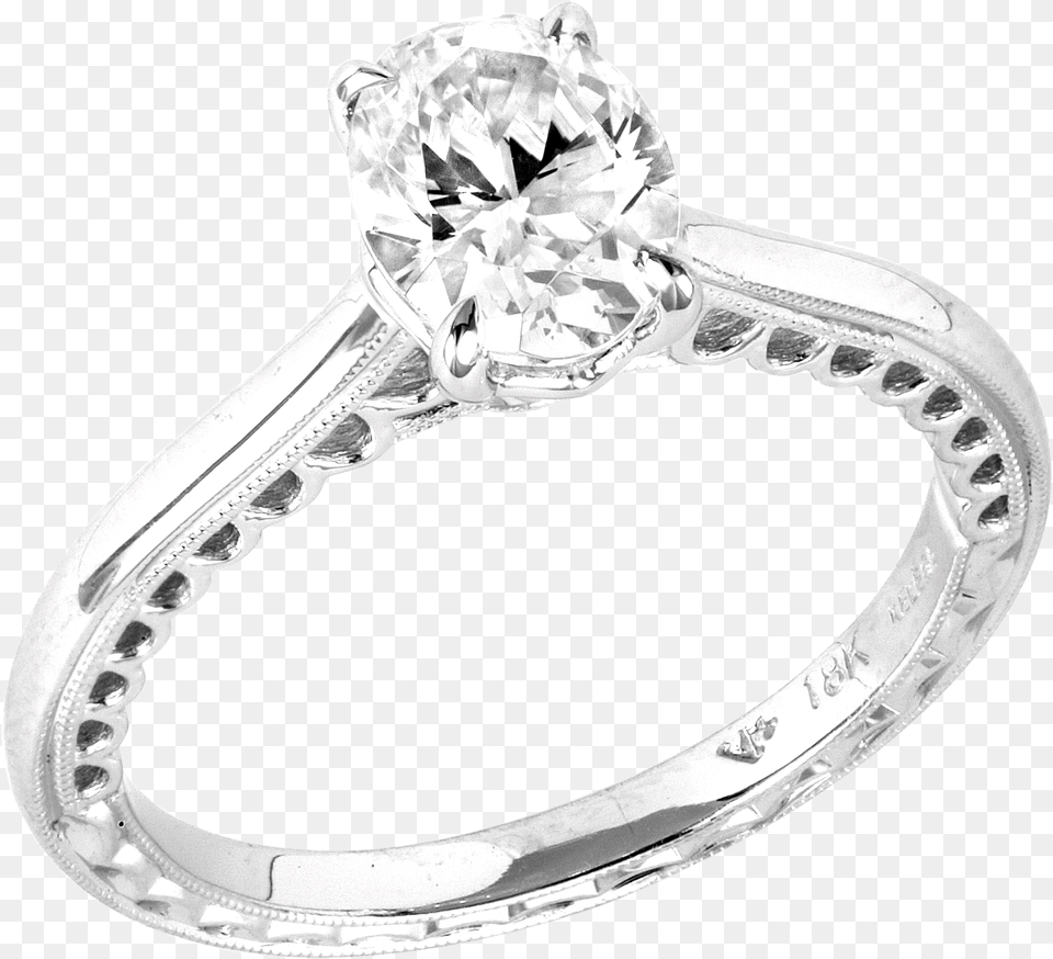 White Gold Engagement Ring Oval Center Stone Engagement Ring, Accessories, Jewelry, Silver, Diamond Png