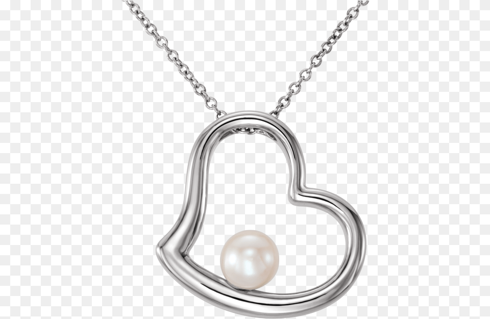 White Gold Freshwater Cultured Pearl Heart, Accessories, Jewelry, Necklace, Locket Free Png