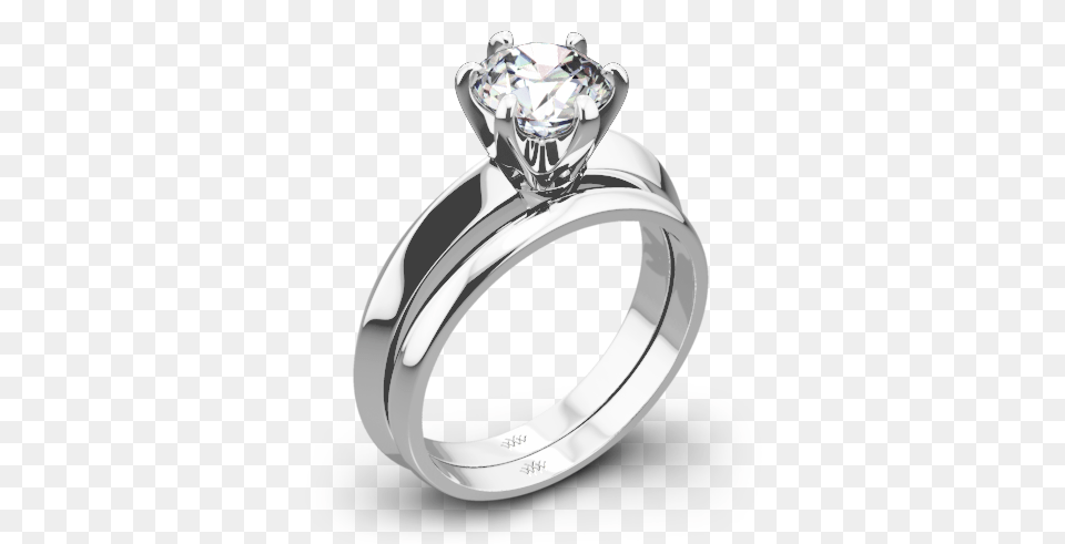 White Gold Knife Edge Solitaire Wedding Set Open Knife Edge Ring, Accessories, Jewelry, Platinum, Silver Png Image