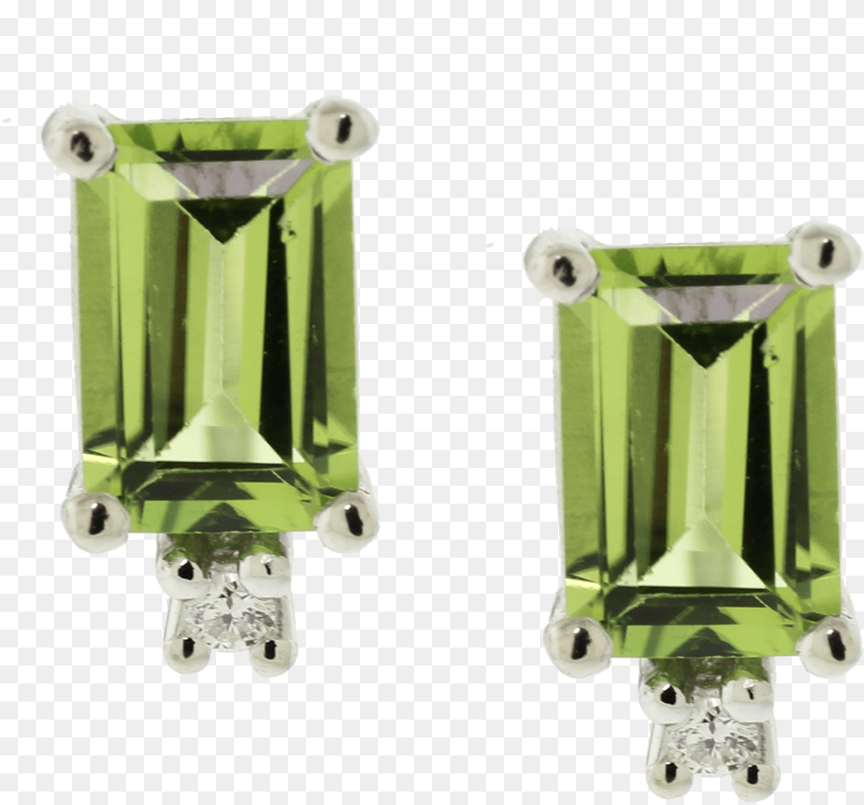 White Gold Peridot Amp Diamond Stud Earrings Body Jewelry, Accessories, Emerald, Gemstone, Jade Png Image