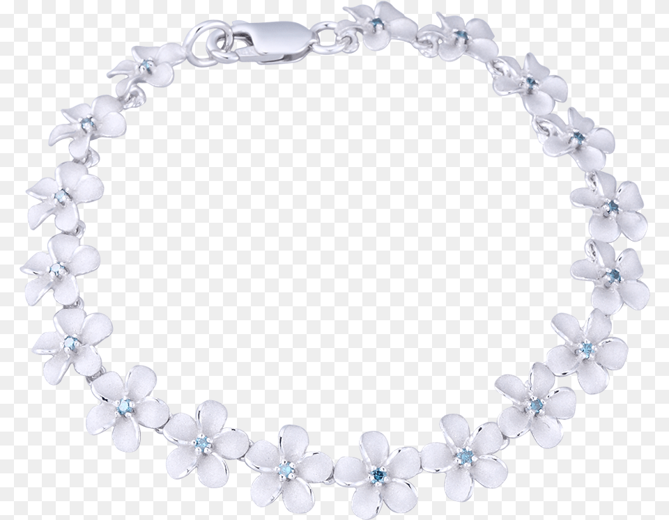 White Gold Plumeria Bracelet With 18 Blue Diamonds Chettinad Diamond Necklace Designs, Accessories, Jewelry Free Transparent Png