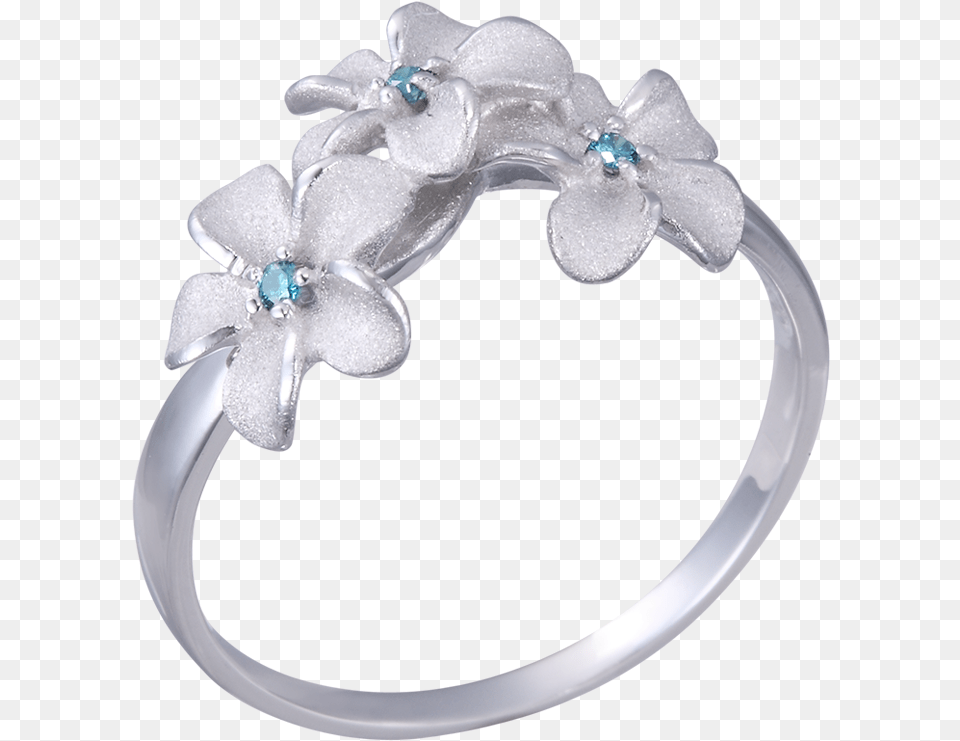 White Gold Plumeria Ring With 3 Blue Diamonds Gold, Accessories, Jewelry, Cake, Cream Png Image
