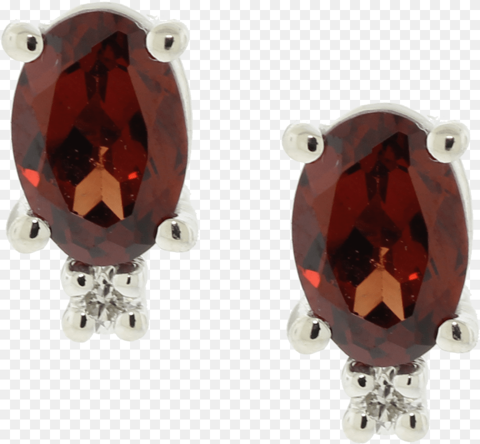 White Gold Red Garnet Amp Diamond Earrings Earrings, Accessories, Earring, Gemstone, Jewelry Free Png Download