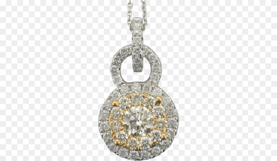 White Gold White And Yellow Diamond Pendant, Accessories, Gemstone, Jewelry, Earring Free Png