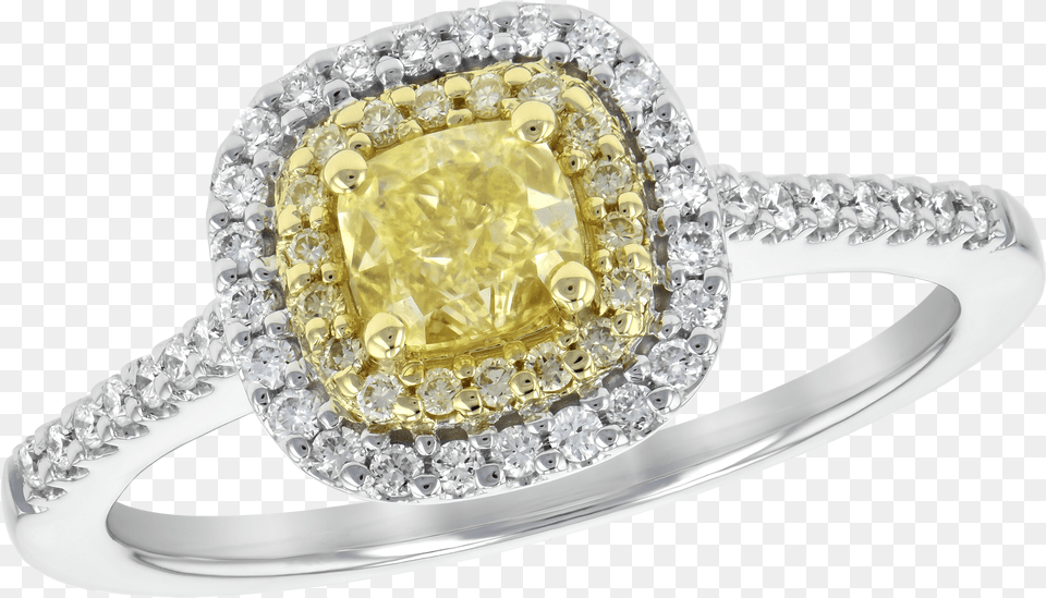 White Gold Yellow Diamond Ring Ring, Accessories, Gemstone, Jewelry, Silver Free Transparent Png