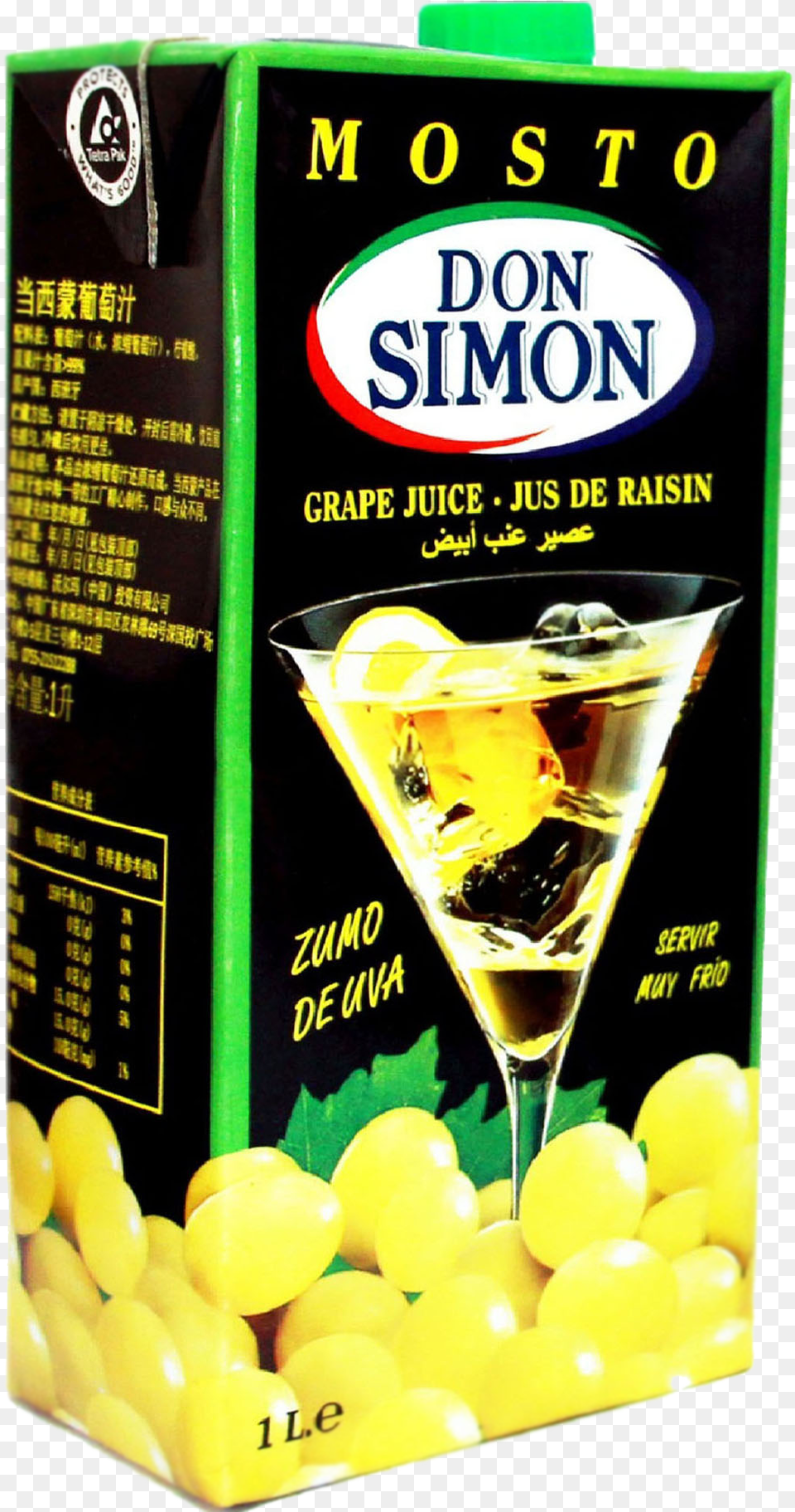 White Grape Juice 1l Don Simon, Alcohol, Beverage, Cocktail, Beer Png